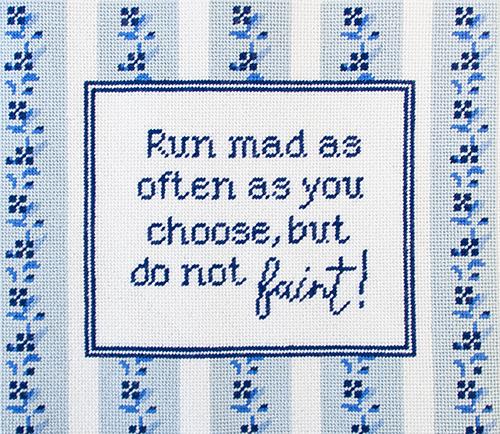 Jane Austen   Run Mad Printed Canvas Needlepoint To Go