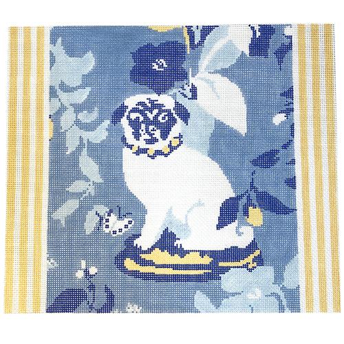 Jasper the Pug on 13 Painted Canvas The Plum Stitchery