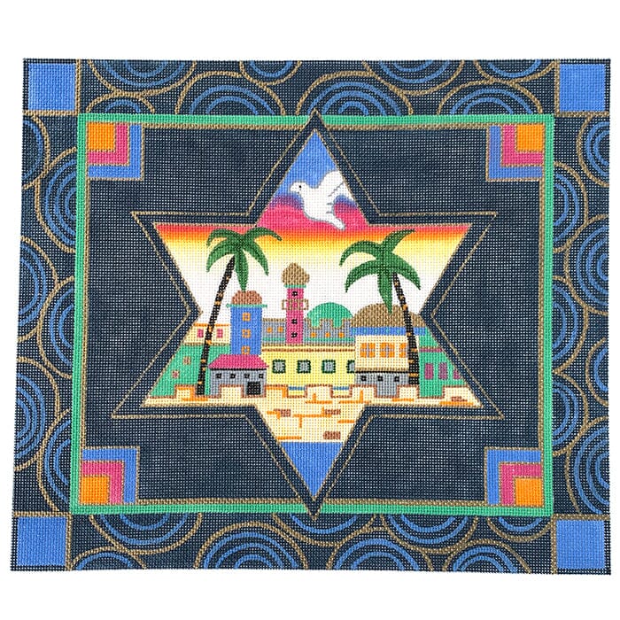 Jerusalem Star Tallis Painted Canvas Alice Peterson Company - 1