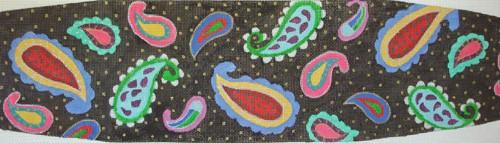 Jeweled Paisley Cummerbund Painted Canvas The Meredith Collection - 1