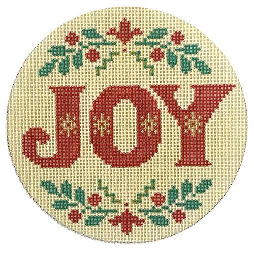 Joy Folk Art Round Painted Canvas Alice Peterson Company