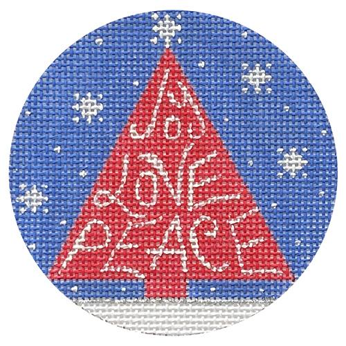 Joy Love Peace Christmas Tree Painted Canvas Alice Peterson Company
