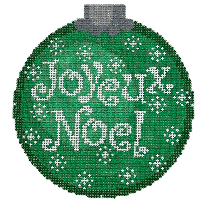 Joyeux Noel Ornament Green Painted Canvas CanvasWorks - 1