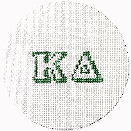 Kappa Delta 3" Round Painted Canvas KCN Designers - 1