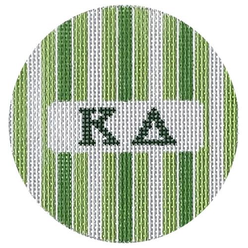 Kappa Delta 3" Round with Stripes Painted Canvas Kangaroo Paw Designs - 1