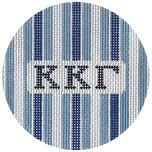 Kappa Kappa Gamma 3" Round with Stripes Painted Canvas Kangaroo Paw Designs
