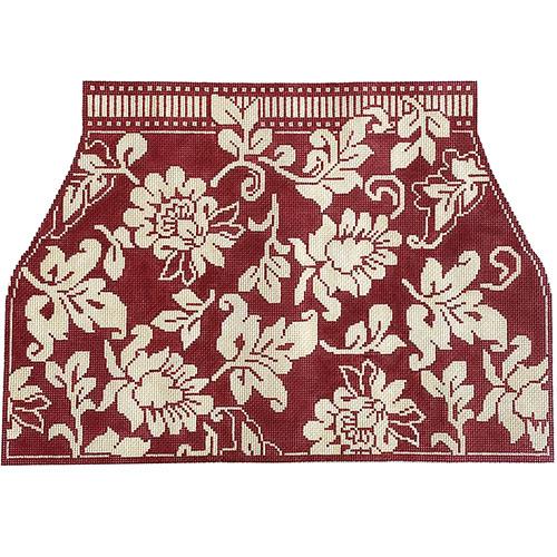 Karen's Red Damask 4 Piece Tote Bag Painted Canvas Whimsy & Grace - 1