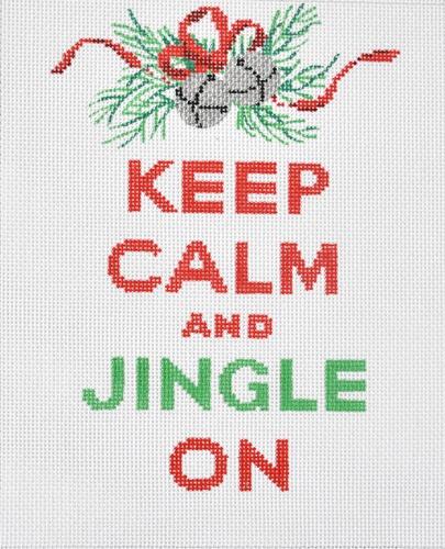 Keep Calm and Jingle On Painted Canvas Kate Dickerson Needlepoint Collections - 1