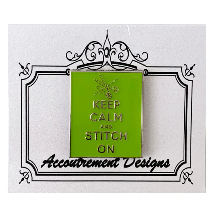 Keep Calm and Stitch On Needleminder Lime Accessories Accoutrement Designs - 1