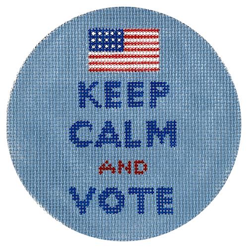 Keep Calm and Vote Painted Canvas Kate Dickerson Needlepoint Collections - 1