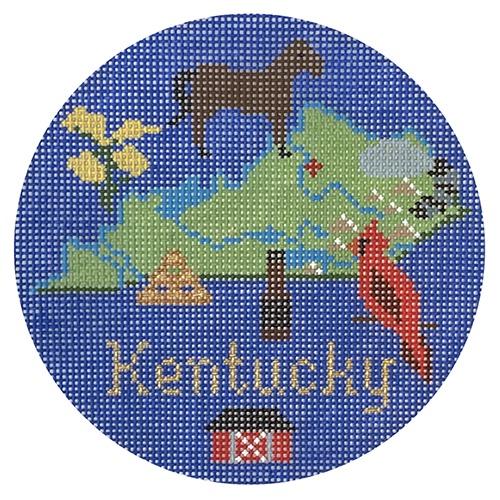 Kentucky Ornament Painted Canvas Silver Needle - 1