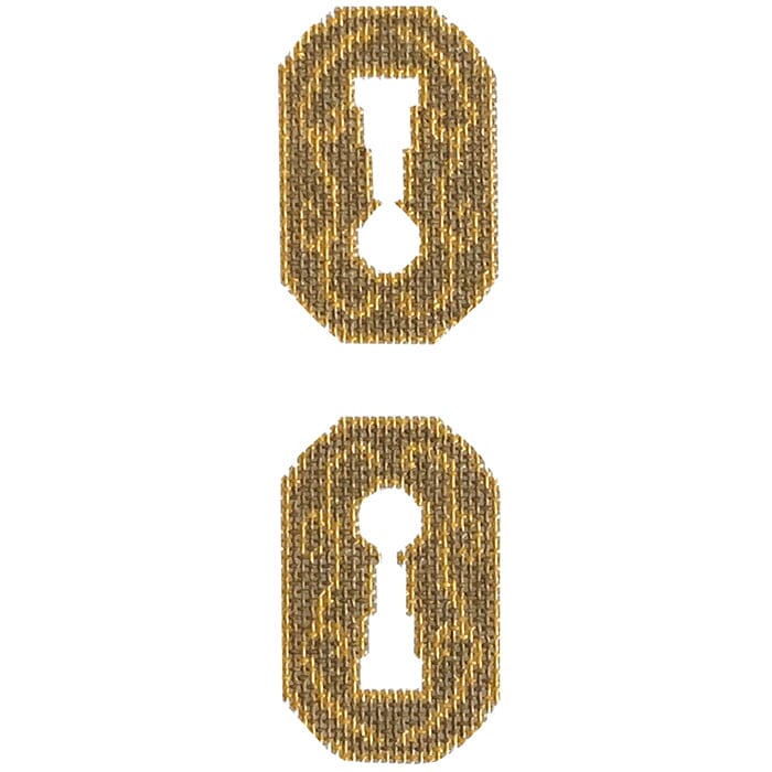 Key Hole Scissor Fob Painted Canvas Alice & Blue - 1