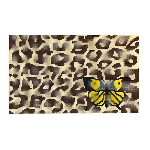 Kimberly's Butterfly Leopard Painted Canvas Kimberly Ann Needlepoint
