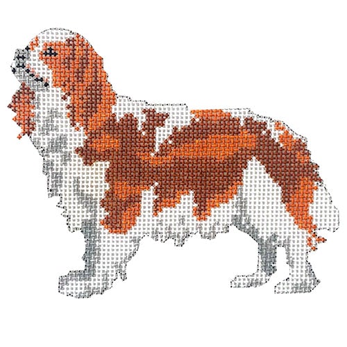 King Charles Spaniel Blenheim Painted Canvas PIP & Roo - 1
