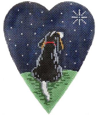 King Charles Spaniel Midnight Heart Painted Canvas Kirk & Bradley - 1
