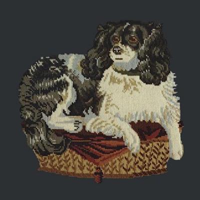 King Charles Spaniel Needlepoint Kit Kits Elizabeth Bradley Design Black 