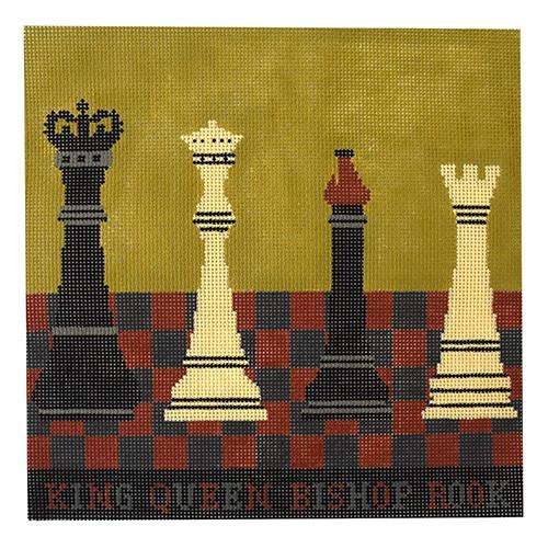 King Queen Bishop Rook Painted Canvas Cooper Oaks Design - 1