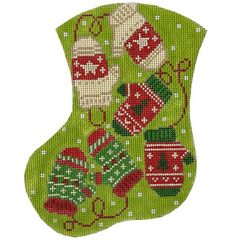 Kitt'n Mitten Pairs Mini Stocking Painted Canvas The Meredith Collection