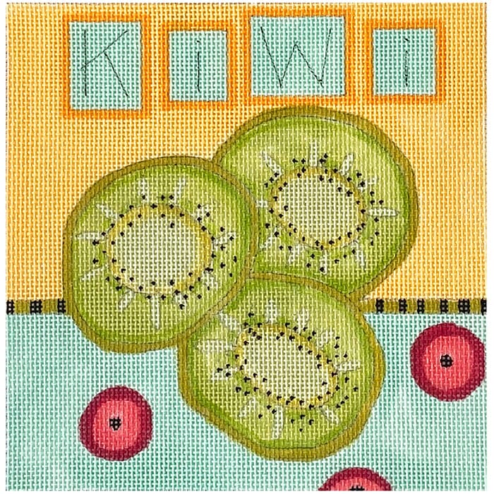 Kiwi Fruit Painted Canvas ditto! Needle Point Works - 1