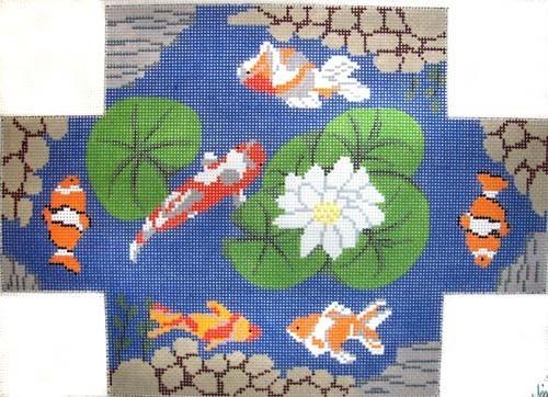 Koi Pond Brick Painted Canvas J. Child Designs - 1