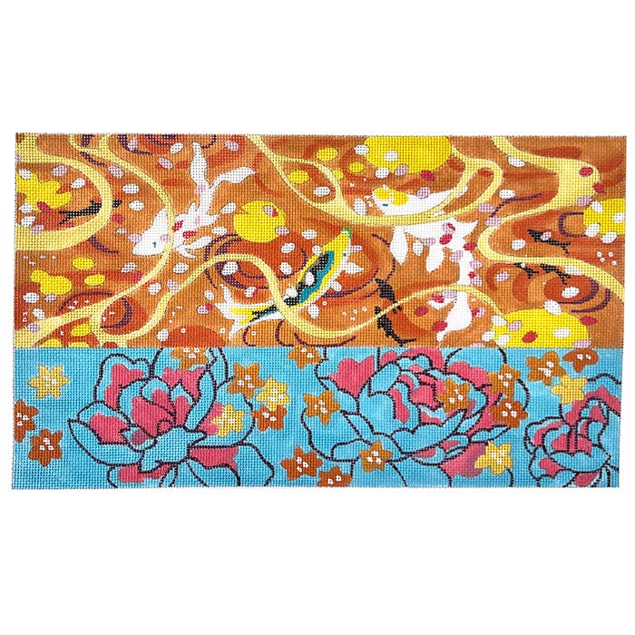 Koi Pond Clutch with Lotus Flowers Painted Canvas Colors of Praise - 1
