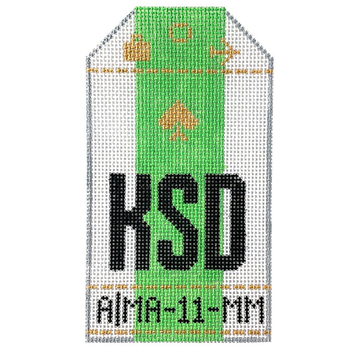 KSD Travel Tag Painted Canvas Hedgehog Needlepoint - 1