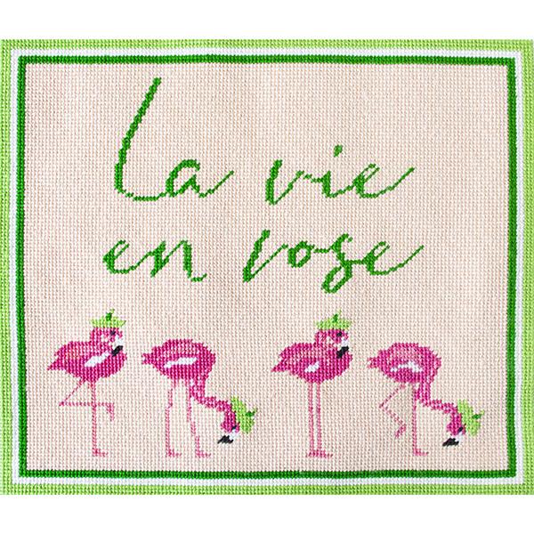 La Vie en Rose Printed Canvas Needlepoint To Go