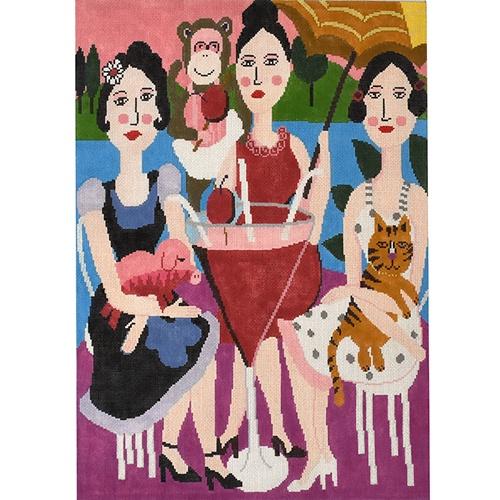 Lady Lunch 18m Painted Canvas Birds of a Feather - 1