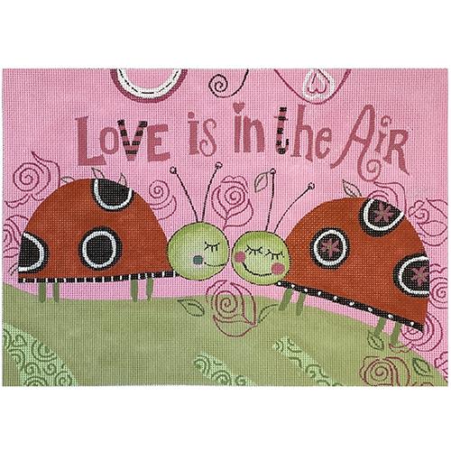 Ladybug Love is in the Air Painted Canvas Ewe & Eye