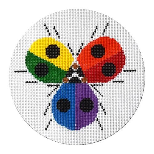 Ladybug Rainbow Ornament Painted Canvas Charley Harper - 1