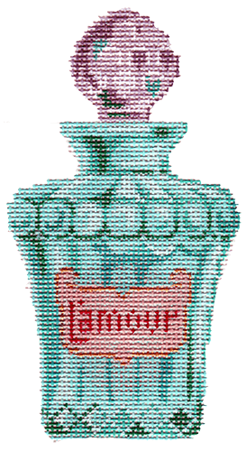 L'Amour Perfume Bottle Painted Canvas Labors of Love Needlepoint