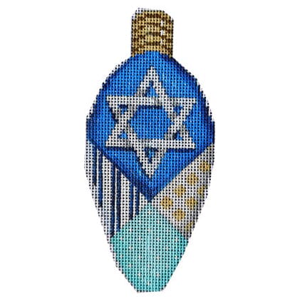 Large Hanukkah Light Bulb Painted Canvas Associated Talents - 1