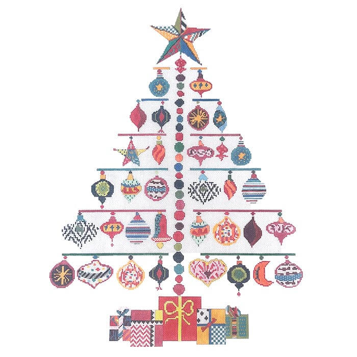 Large Ornament Tree Painted Canvas Prairie Designs - 1
