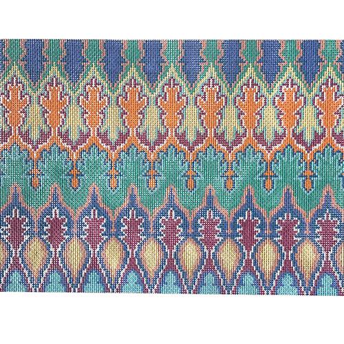 Large Retro Clutch Painted Canvas Anne Fisher Needlepoint LLC