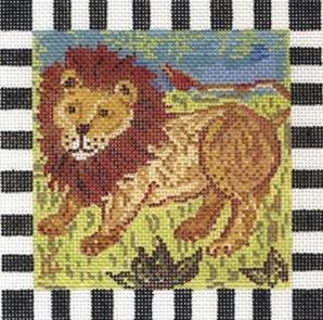 Larry Lion Painted Canvas Cooper Oaks Design