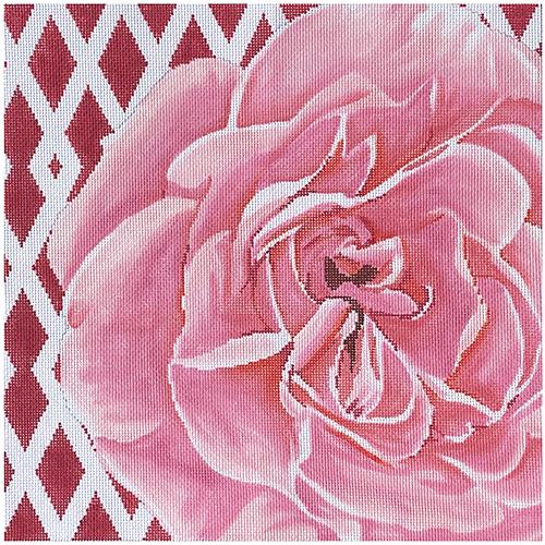 Lattice Rose Painted Canvas The Meredith Collection - 1