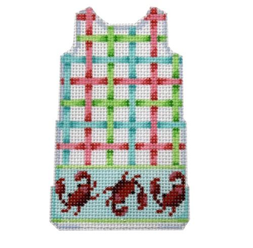 Lattice/Crabs Border Mini Shift Painted Canvas Two Sisters Needlepoint 