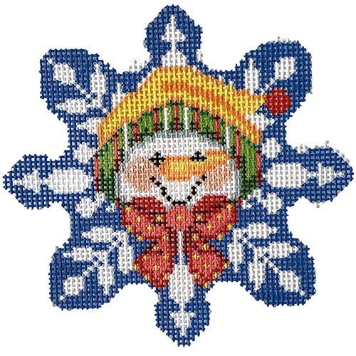 Lavella the Snow Woman on Snowflake Painted Canvas NeedleDeeva - 1