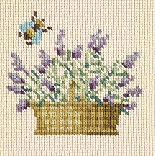 Lavender Basket Needlepoint Kit Kits Elizabeth Bradley Design