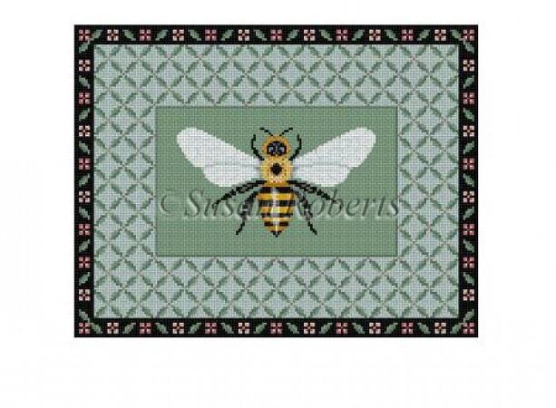 Leaf Trellis Bee Painted Canvas Susan Roberts Needlepoint Designs, Inc. - 1