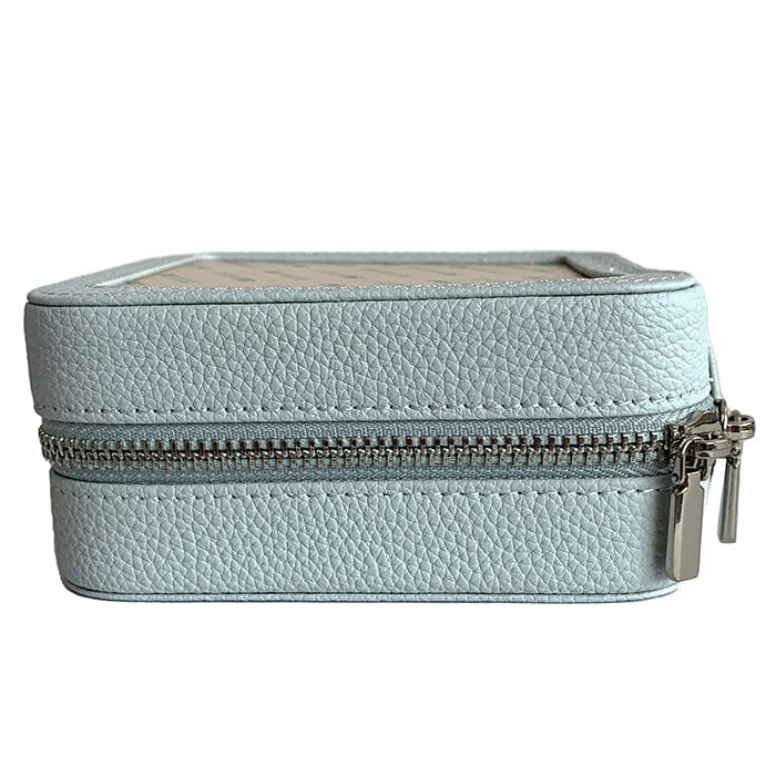 Leather 5" Square Jewelry Box Ice Blue Leather Goods Rachel Barri Designs - 2