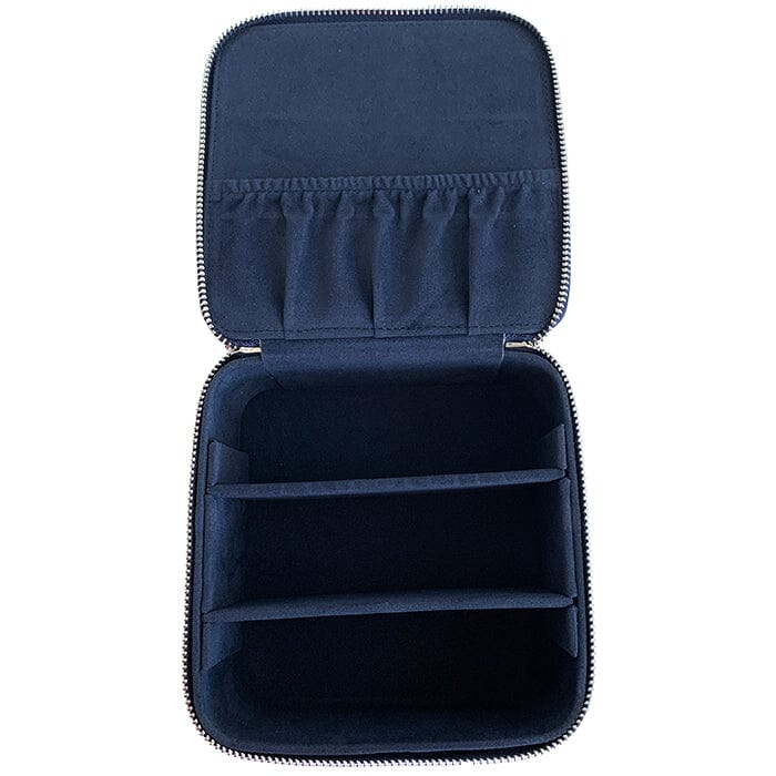 Leather 6" Square Jewelry Box Navy Leather Goods Rachel Barri Designs