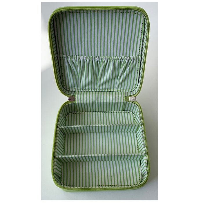Leather 6" Zip Square Box - Lime Leather Goods Planet Earth Leather