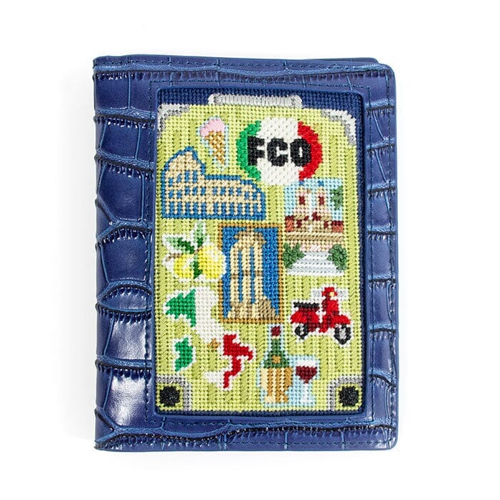 Leather Passport Cover Blue Croc Leather Goods Rachel Barri Designs - 1