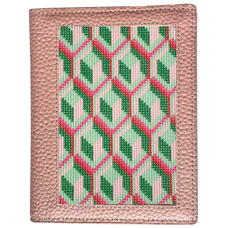 Leather Passport Cover - Pink Pebbled Leather Goods Rachel Barri Designs 
