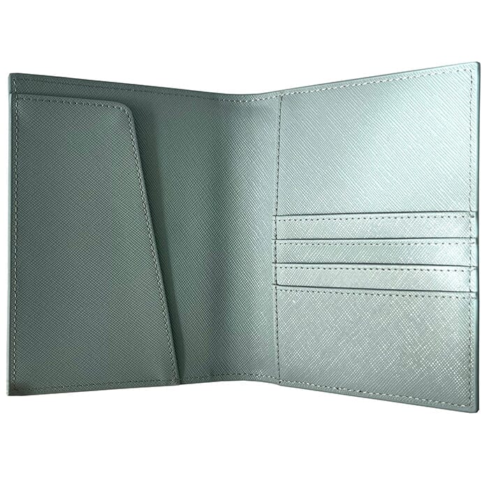 Leather Passport Cover Sky Saffiano Leather Goods Rachel Barri Designs - 2