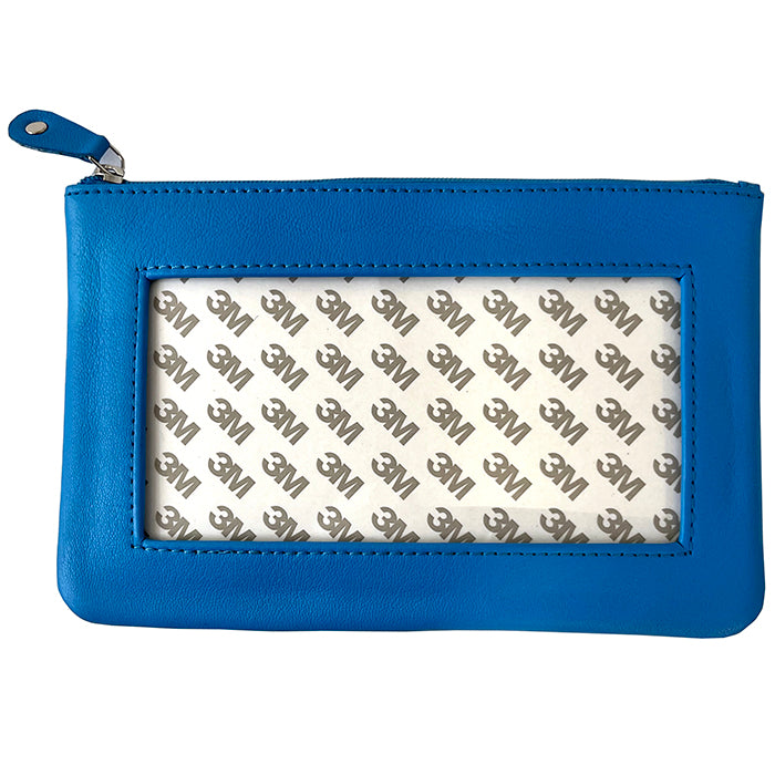 Leather Zip Pouch with Detachable Tassel - Swell Blue Accessories Planet Earth Leather