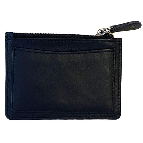 Leather Zipper Coin Wallet - Navy Blue Leather Goods Planet Earth Leather