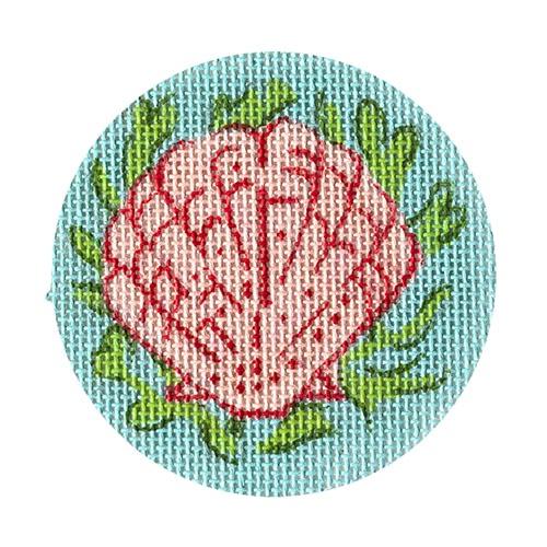 Lee's 3" Insert Scallop & Seaweed Painted Canvas Kate Dickerson Needlepoint Collections - 1
