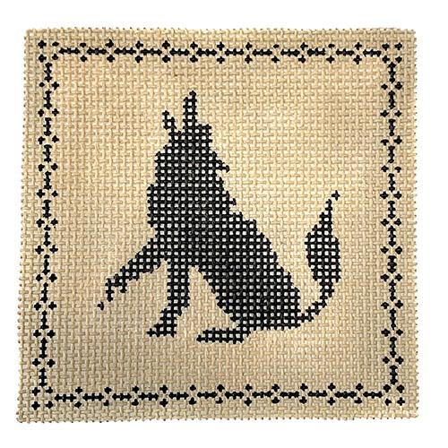 Left Facing Coyote Painted Canvas The Plum Stitchery - 1